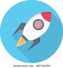 rocket vector flat colour icon