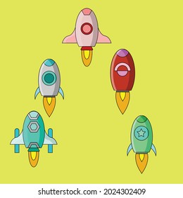 Rocket Vector Flat Design Illustrator