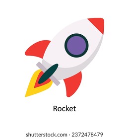 Rocket vector Flat Icon Design illustration. Symbol on White background EPS 10 File 
