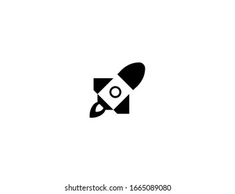 Rocket Vector Flat Icon. Isolated Start Up, Space Shuttle, Rocket Emoji Illustration 