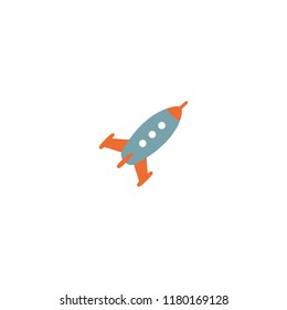 Rocket vector flat illustration. Startup icon