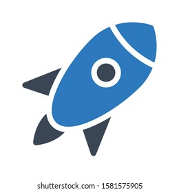 rocket vector glyph color icon 