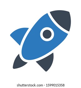 rocket vector glyph color icon 