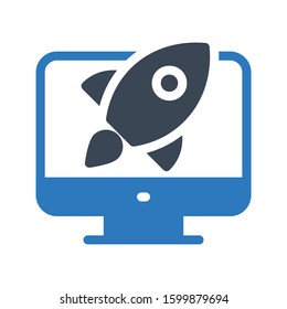 rocket vector glyph color icon 