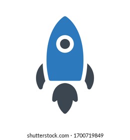 rocket vector glyph color icon 