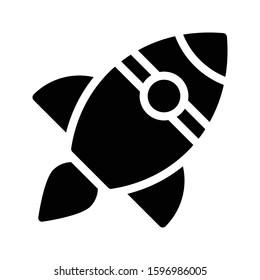 rocket vector glyph flat icon 