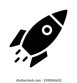 rocket vector glyph flat icon 
