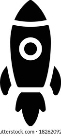 rocket vector glyph flat icon 