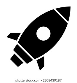 Rocket Vector Glyph Icon For Personal And Commercial Use.
