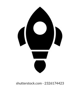 Rocket Vector Glyph Icon For Personal And Commercial Use.
