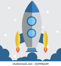 Rocket Vector Graphics With Flame,rocket illustration,Print.this is high resolution rocket vector graphics.you can use this graphics anywhere you want.this is print ready graphics.