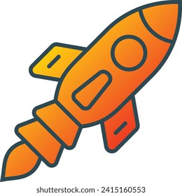 Icono del vector del cohete. Se puede usar para imprimir, móviles y aplicaciones web.