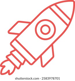 Rocket vector icon. Can be used for printing, mobile and web applications.