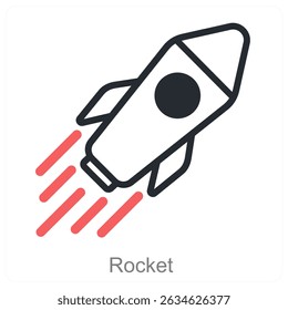 rocket vector icon concept design