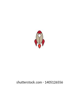 rocket vector icon concept, isolated on white background