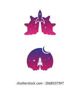 Rocket Vector icon design illustration Template