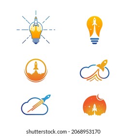Rocket Vector icon design illustration Template