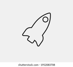 Rocket vector icon.  Editable stroke. Symbol in Line Art Style for Design, Presentation, Website or Apps Elements. Pixel vector graphics - Vector