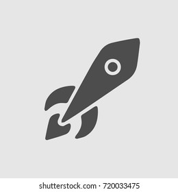 Rocket vector icon eps 10. Simple isolated space ship pictogram.
