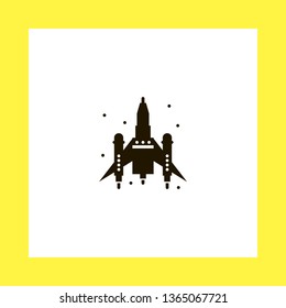 rocket vector icon. flat design