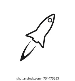 rocket vector icon in flat design