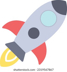 Rocket Vector Icon Flat Style