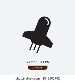 Rocket vector icon. Galaxy symbol. Best modern flat pictogram illustration for web and mobile apps design.