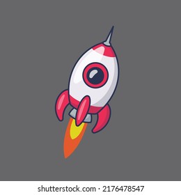 Ilustración del icono del vector de cohete. Ilustración de dibujos animados