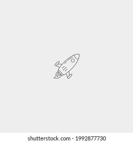 Rocket vector icon illustration sign