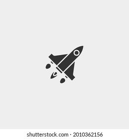 Rocket vector icon illustration sign