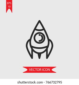 Rocket vector icon, illustration symbol