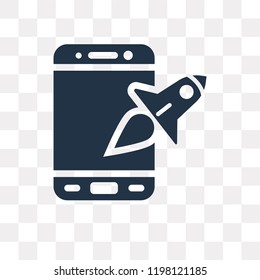 Rocket vector icon isolated on transparent background, Rocket transparency concept can be used web and mobile