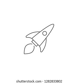 Rocket vector icon isolated on white background.