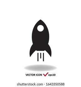 Rocket vector icon isolated on white