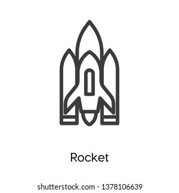 Rocket vector icon, Launch symbol. Linear style sign for mobile concept and web design. Rocket symbol logo illustration. vector graphics - Vector.