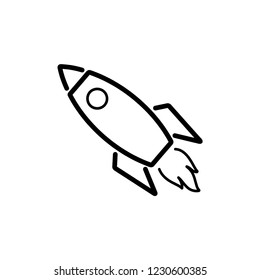 Rocket vector icon, Rocket Launched Icon Vector Logo Template Illustration Design.