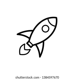 Rocket vector icon. Rocket Launched Icon Vector Logo Template Illustration Design.