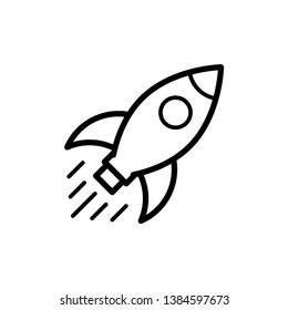 Rocket vector icon, Rocket Launched Icon Vector Logo Template Illustration Design.
