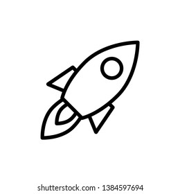 Rocket vector icon, Rocket Launched Icon Vector Logo Template Illustration Design.