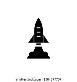 Rocket vector icon, Rocket Launched Icon Vector Logo Template Illustration Design.