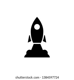 Rocket vector icon, Rocket Launched Icon Vector Logo Template Illustration Design.