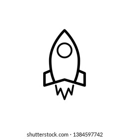 Rocket vector icon, Rocket Launched Icon Vector Logo Template Illustration Design.