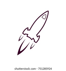 rocket vector icon, line art rocket icon 