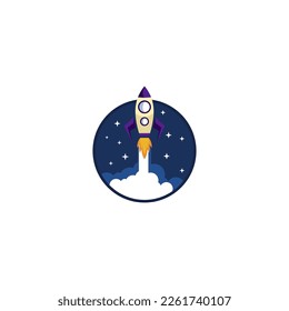 rocket vector icon logo design