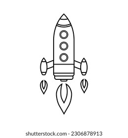 Rocket vector icon, logo and illustration. Space ship vector icon.