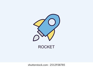 Icono de Vector de cohete o ilustración de logotipo