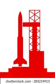 Rocket vector icon on white background