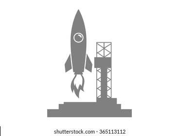 Rocket vector icon on white background