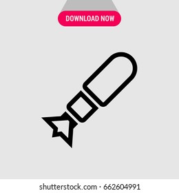 Rocket vector icon, Oval aspiring rocket symbol. Simple, modern flat vector illustration for mobile app, website or desktop app 
