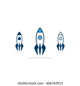Rocket vector icon. Rockets vector set.